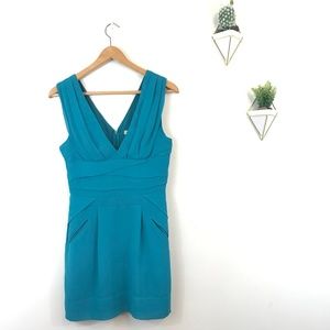 BCBGeneration Teal Blue Mini Dress w/ Pockets Sz 6